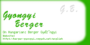 gyongyi berger business card